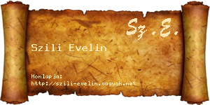Szili Evelin névjegykártya